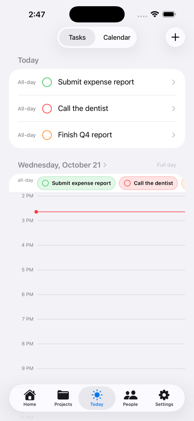 Timely Today screen